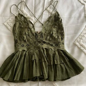 FP Adella Cami - Size M - Olive Green